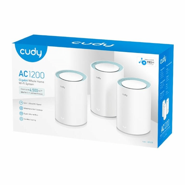 Cudy M1300 AC1200 Whole Home Mesh Wi-Fi Gigabit System 3-pack