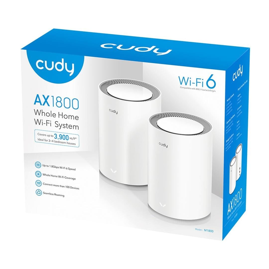 Cudy M1800(2-pack) AX1800 Dual-Band Whole Home Mesh Wi-Fi 6 System ...