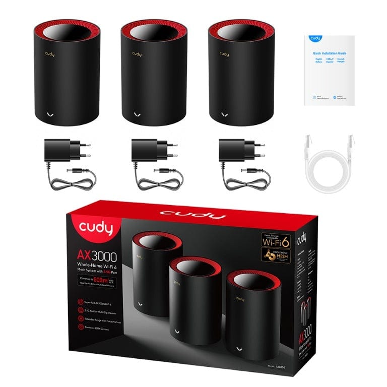 Cudy M3000(3-pack) AX3000 2.5-Gigabit Dual-Band Wi-Fi 6 Mesh System