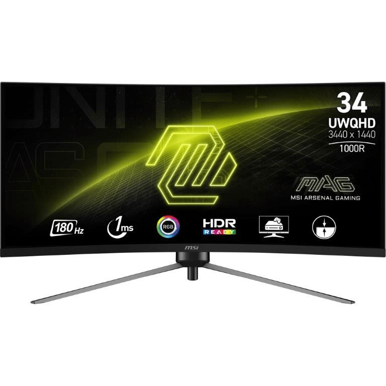 MSI MAG 345CQR 34-inch 3440 x 1440p Dual QHD 21:9 180Hz 1ms VA LED Curved Monitor