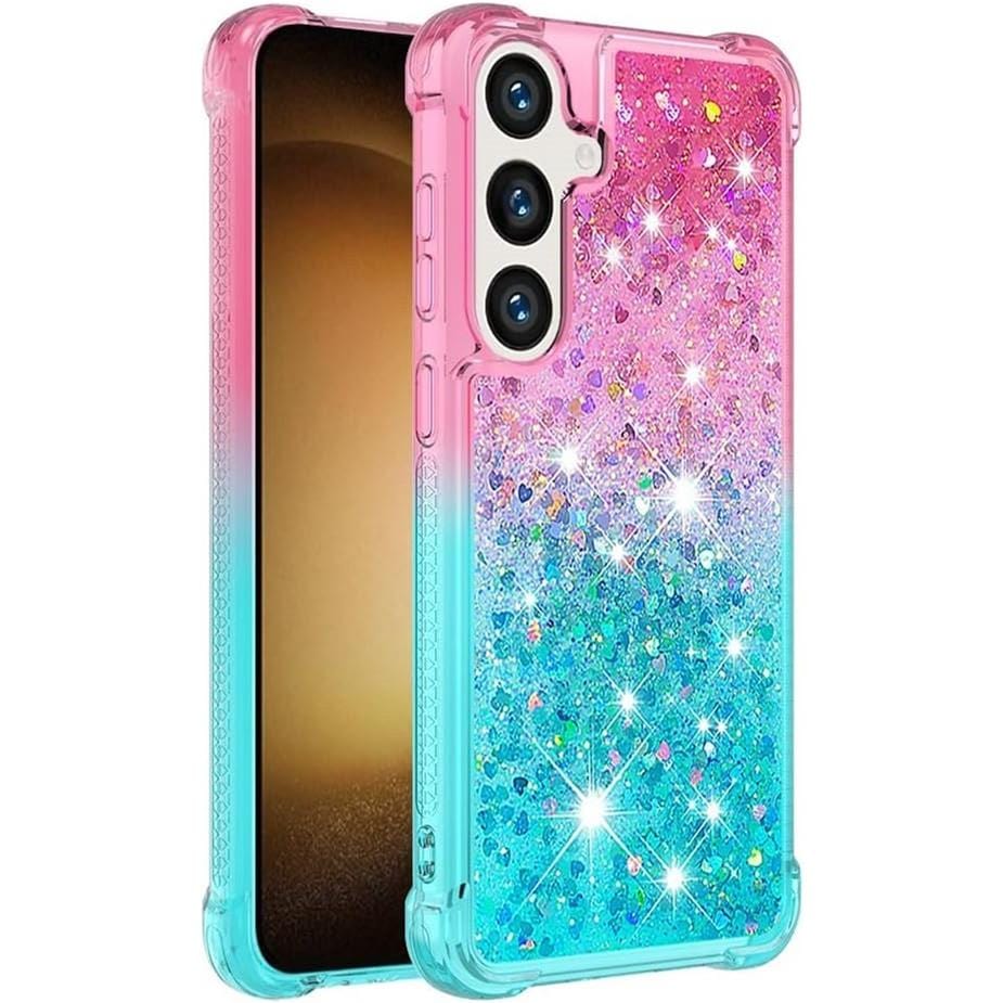 Tuff-Luv Glitter Bomb Bling Case for Samsung Galaxy S24 Pink Blue MF2864