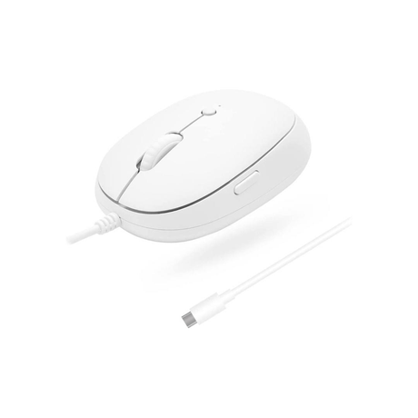 Macally USB Type-C Optical 2400 DPI Mouse - White MFAEC