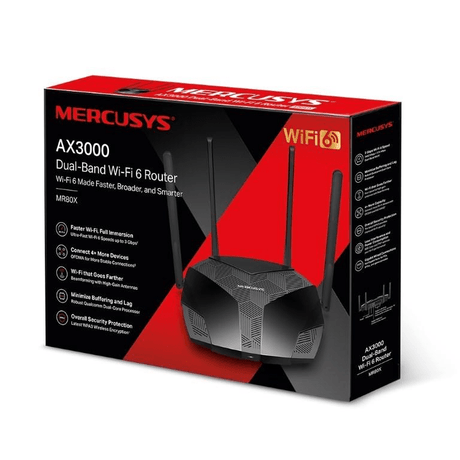 Mercusys AX3000 Dual-Band Wi-Fi 6 Router MR80X