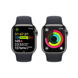 Apple Watch Series 9 GPS + Cellular 41mm Graphite Stainless Steel Case with Midnight Sport Band MRJ93QR/A