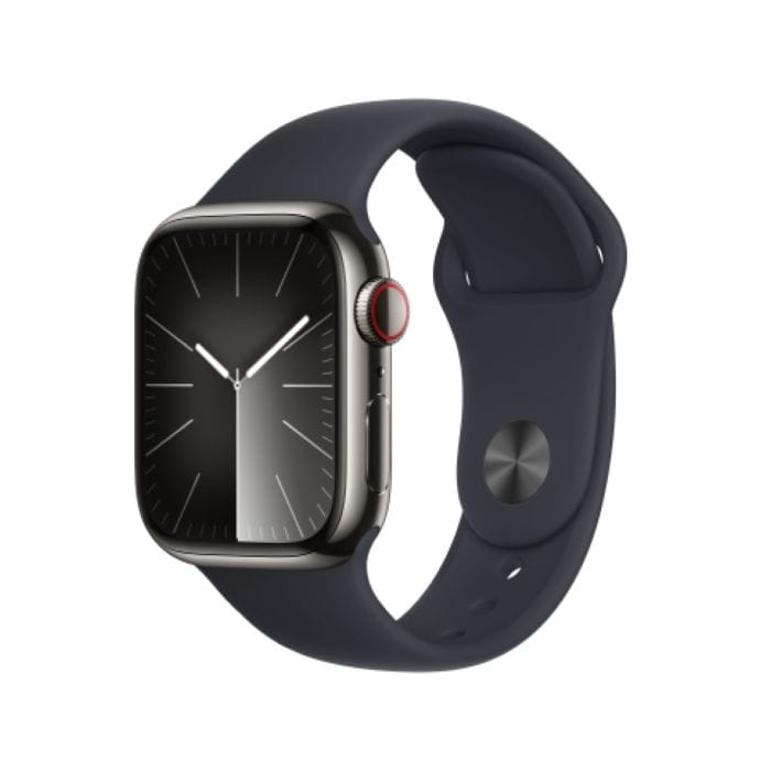 Apple Watch Series 9 GPS + Cellular 41mm Graphite Stainless Steel Case with Midnight Sport Band MRJ93QR/A