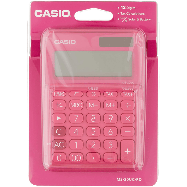 Casio Desktop Calculator Red MS-20UC-RD-S-EC