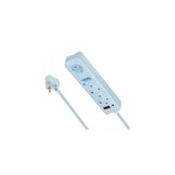 Switched 50cm 4-way Surge Protected Multiplug Braided Cord - Blue MS-8500-05-BL