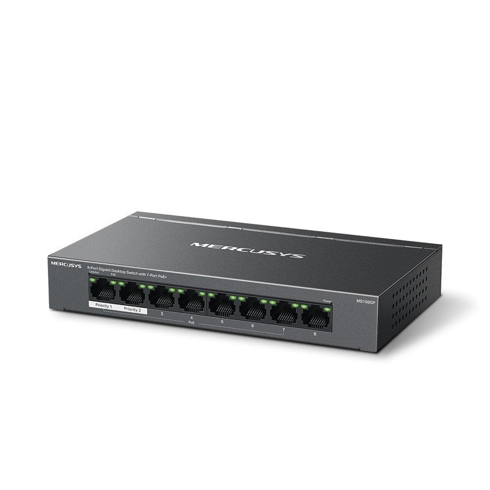 Mercusys MS108GP 8-Port Gigabit Desktop Switch with 7-Port PoE+