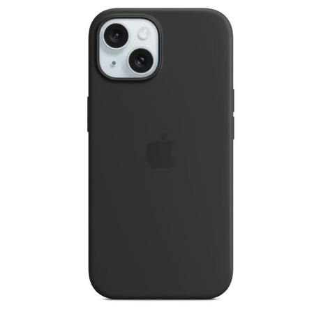 Apple iPhone 15 Black Silicone Case with MagSafe Support