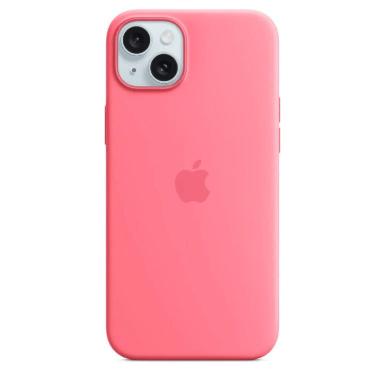 Apple iPhone 15 Pink Silicone Case with MagSafe Support