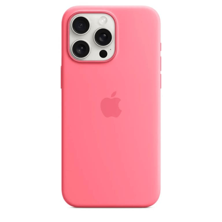 Apple iPhone 15 Pro Pink Silicone Case with MagSafe Support