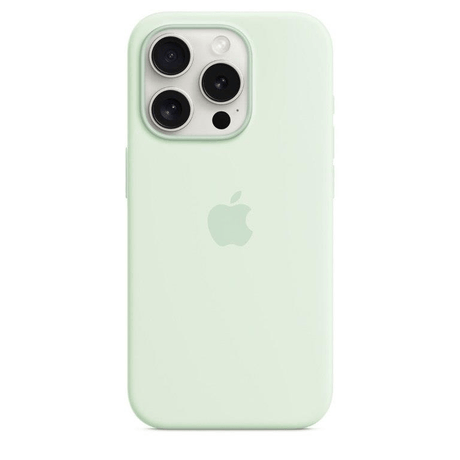 Apple iPhone 15 Pro Soft Mint Silicone Case with MagSafe Support