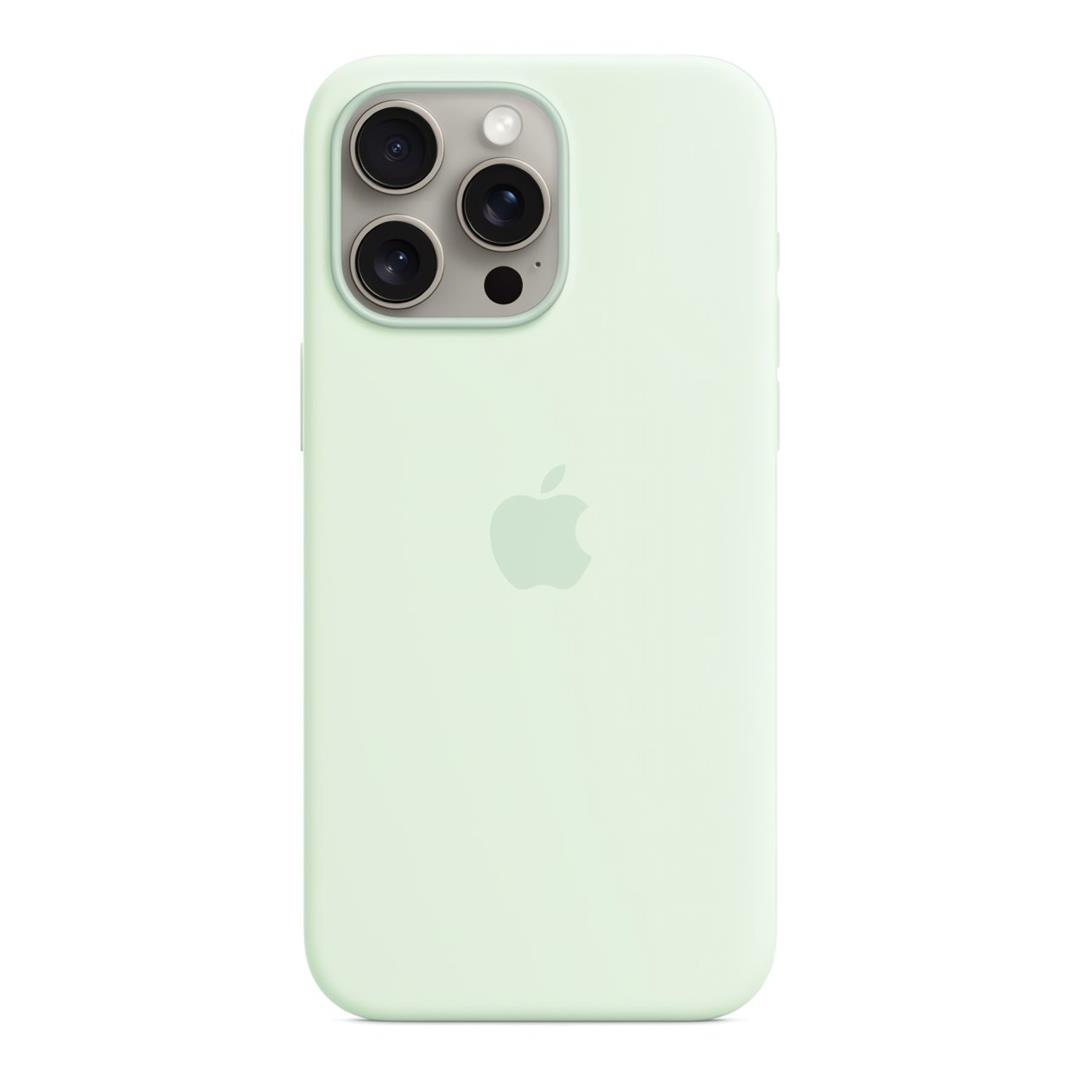 Apple iPhone 15 Pro Max Silicone Soft Mint Case with MagSafe Support