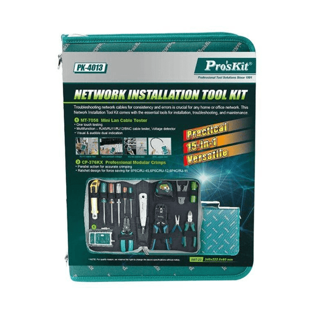 Pro'sKit 15-piece Network Installation Toolkit NET-PK-4013