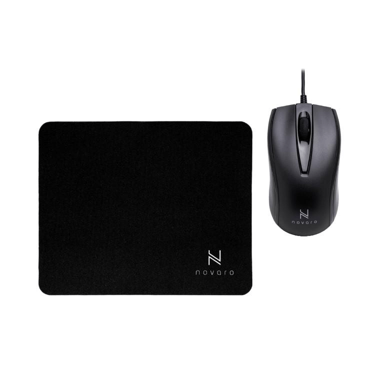 Novaro USB Wired Optical Mouse and Mouse Pad Combo NOVKBM100