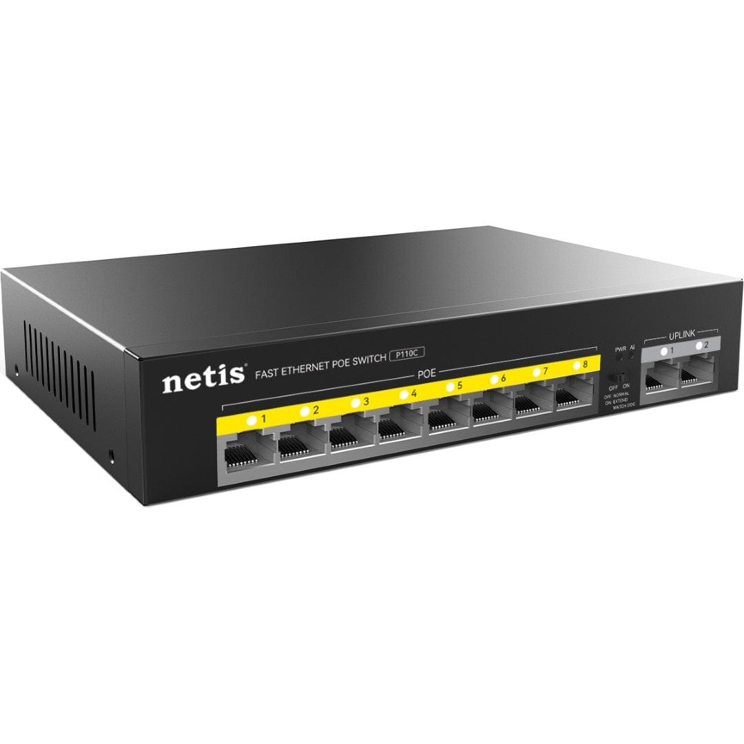 Netis System P110C 8POE+2RJ45 100M Standard Unmanaged Gigabit Ethernet (10/100/1000) POE Switch