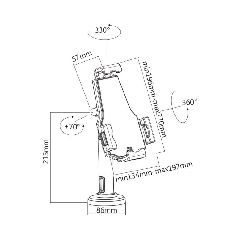 Bracket 7.9 - 10.5-inch Universal Anti-Theft Tablet Countertop/Wall Mount Holder PAD21-02