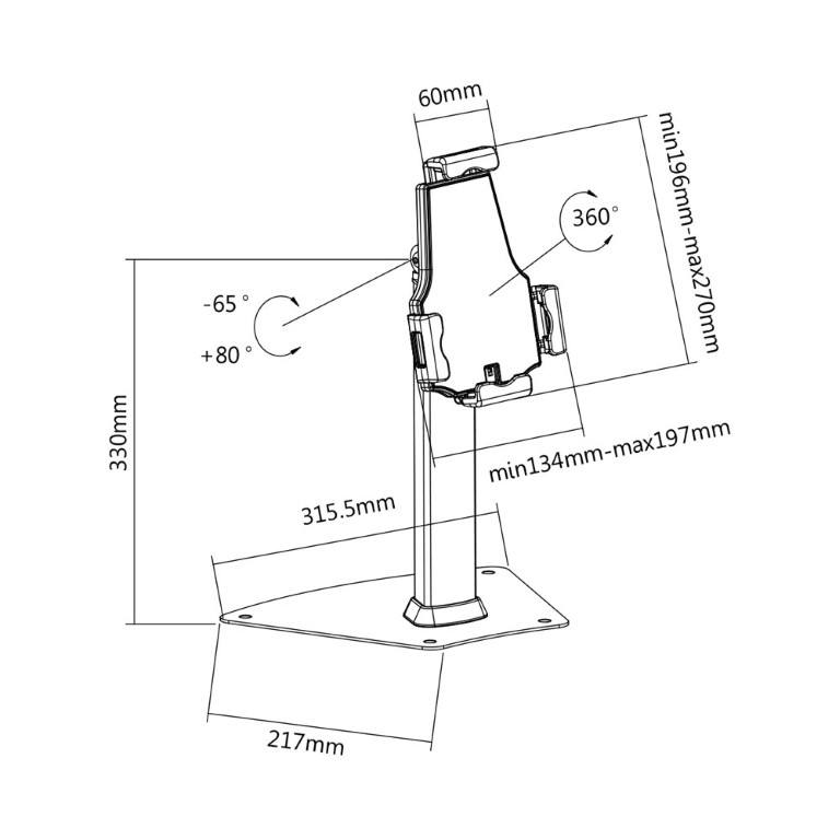 Bracket 7.9 - 10.5-inch Universal Anti-Theft Tablet Countertop Holder PAD21-03