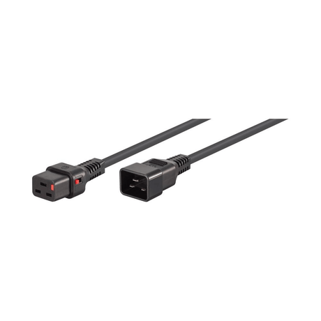 Scolmore 2m C19 F To C20 M Lockable Power Cable Black PC1285