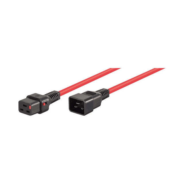 Scolmore 2m C19 F To C20 M Lockable Power Cable Red PC1402