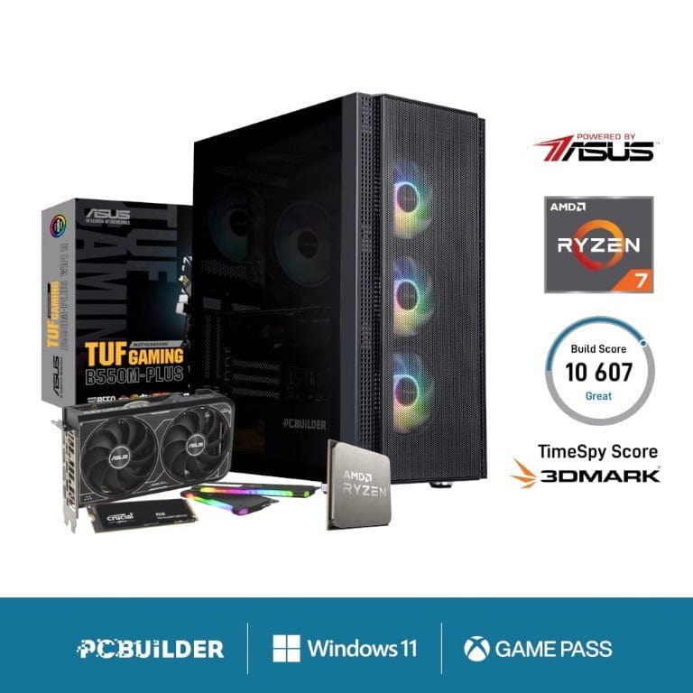 PCBuilder COMMANDER Gaming Desktop PC - AMD Ryzen 7 5700X3D 2TB SSD 32GB RAM GeForce RTX 4060 Win 11 Home