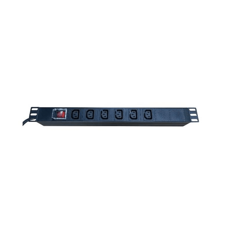 PDU 19" 1U 6 Way 10A IEC Outlet With On/Off Switch PDU10-IEC