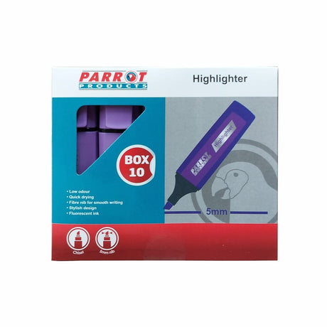 Parrot Highlighter Marker Purple 10-pack PH1001V