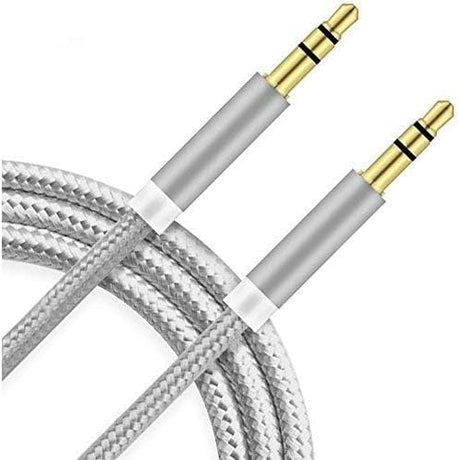 Premio 2m Braided AUX Cable Silver PM-20001-SL