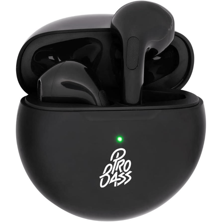 Pro Bass Future Series Wireless Earbuds with Charging Case Black PR-1111-BK