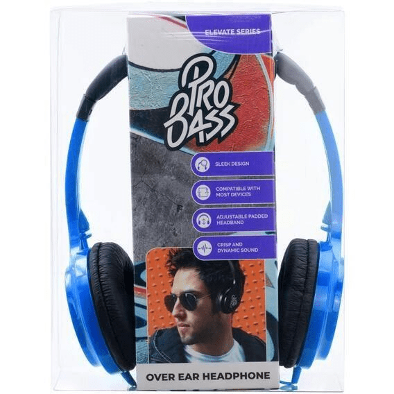 Pro Bass Elevate Series Aux Wired Headphone Blue PR-2001-BL