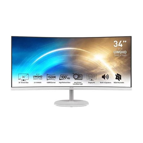 MSI PRO MP341CQW 34-inch 3440 x 1440p UWQHD 21:9 100Hz 1ms VA Curved Business Monitor