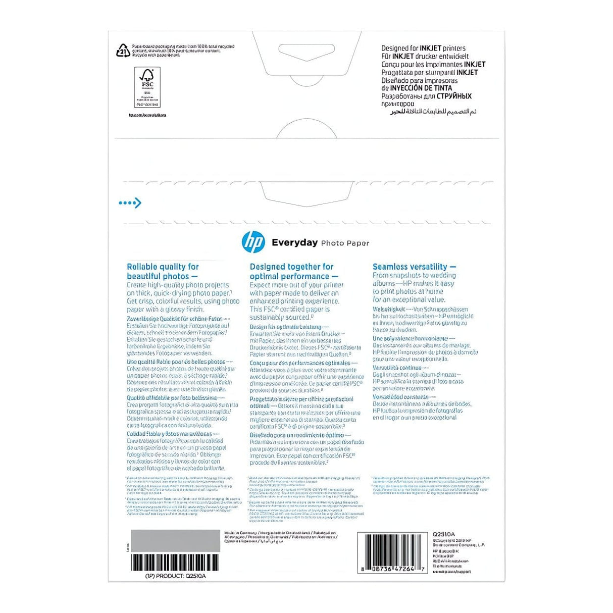 HP Everyday Glossy Photo Paper - 100 Sheets A4 200gsm Q2510A