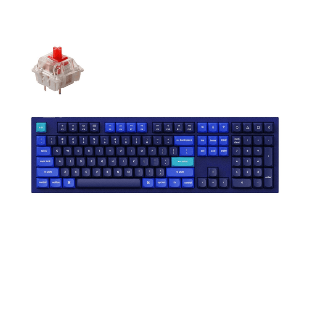 Keychron Q6 Gateron G Pro Red Switches QMK Custom Mechanical Keyboard with Knob - Navy Blue Q6-O1