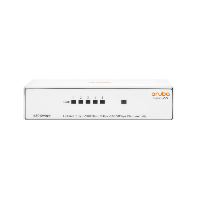 HPE Aruba Instant On 1430 5-port Unmanaged L2 Gigabit Ethernet Switch White R8R44A