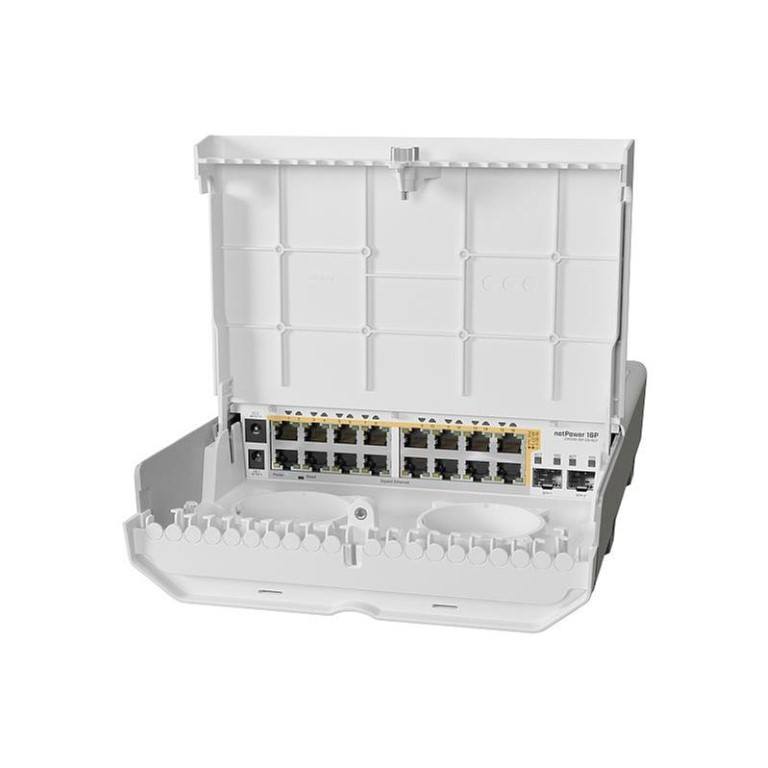 MikroTik netPower 16-Port Gigabit Ethernet Outdoor Switch with PoE Output and 2x SFP+ ports RBCRS318-16P-2S+OUT