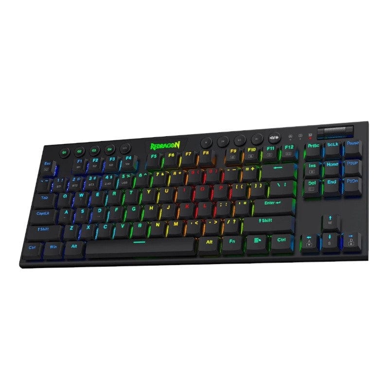 Redragon K621 Horus 84-Key RGB Red Switch Low Profile Wireless Gaming Mechanical Keyboard - Black RD-K621-RGB