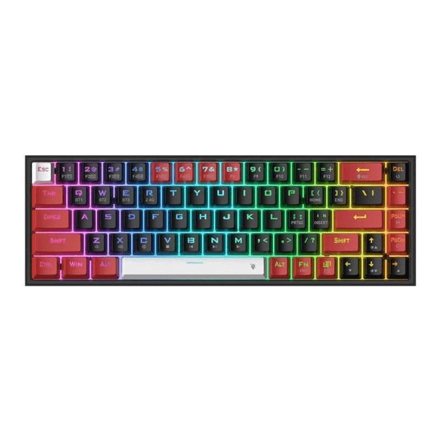 Redragon Castor Pro RGB 65 Red Switch Wireless Gaming Keyboard - Black Red RD-K631RGB-PRO-BRW