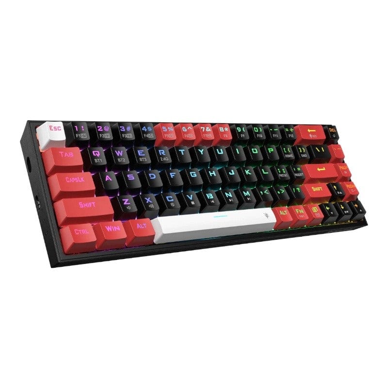 Redragon Castor Pro RGB 65 Red Switch Wireless Gaming Keyboard - Black Red RD-K631RGB-PRO-BRW