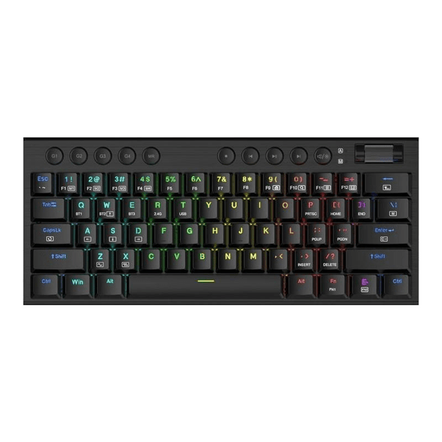 Redragon Noctis Pro 61-Key Red Switch RGB Low Profile Wireless Gaming Mechanical Keyboard - Black RD-K632RGB-PRO