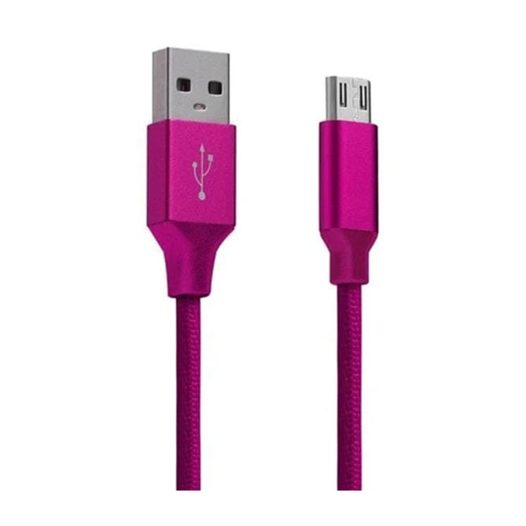 Rocka Fashion Series 1.8m USB to Micro USB Charge and Data Cable Pink RK-20008-MX