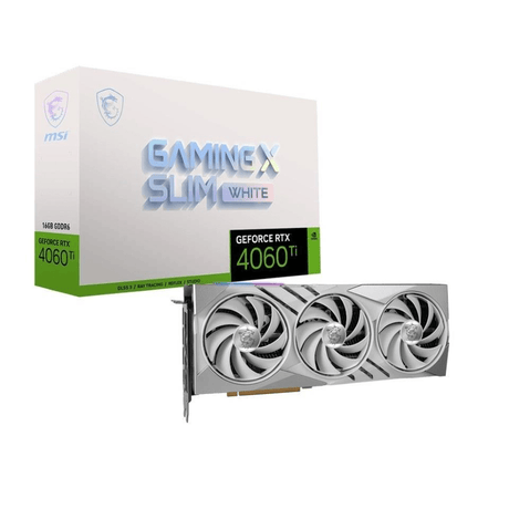 MSI GeForce RTX 4060 Ti Gaming X Slim 16GB GDDR6X Graphics Card White RTX 4060 TI GAM X SLIM WT