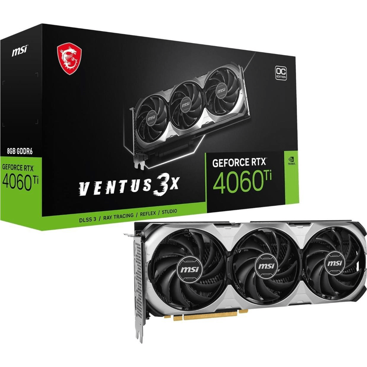 MSI GeForce RTX 4060 Ti Ventus 3X 8G OC 8GB GDDR6 Graphics Card