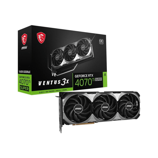 MSI Ventus Nvidia GeForce RTX 4070 Ti Super 3X OC 16GB Graphics Card