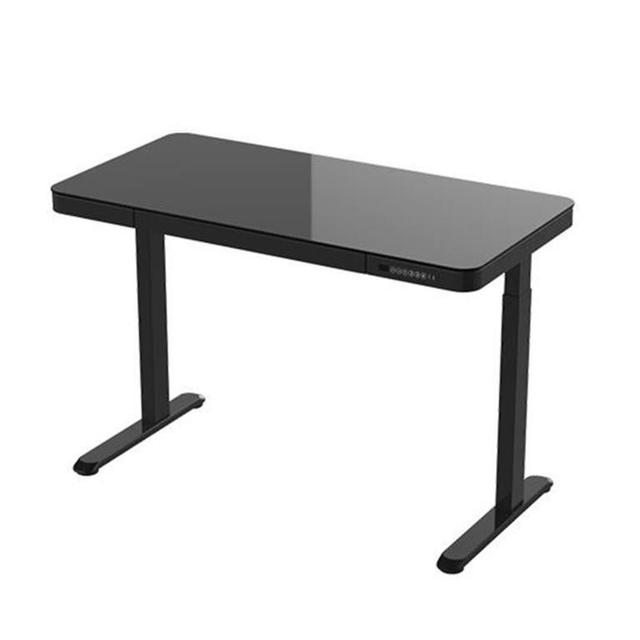 Rogueware ET119C Black Glass-Top Height Adjustable Desk RW-ET119C-BK