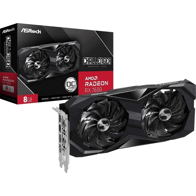 ASRock Radeon RX 7600 Challenger 8G OC 8GB GDDR6 Graphics Card