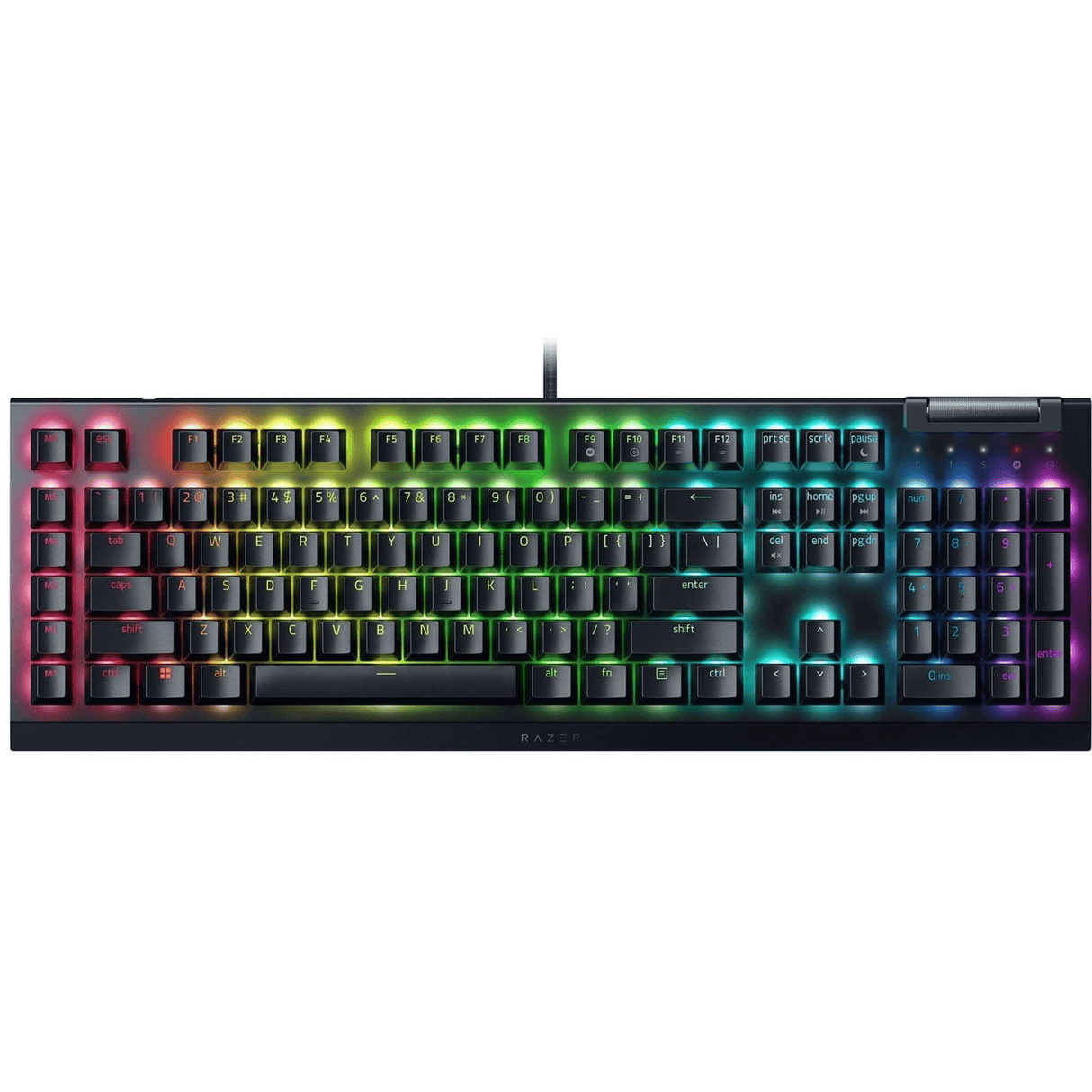 Razer BlackWidow V4 X Chroma RGB Green Clicky Switches USB Wired Mechanical Gaming Keyboard - Black RZ03-04700100-R3M1