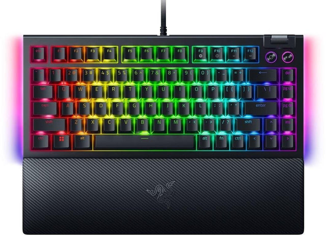 Razer BlackWidow V4 75 Chroma RGB USB Wired Mechanical Gaming Keyboard - Orange Tactile Switches RZ03-05000100-R3M1