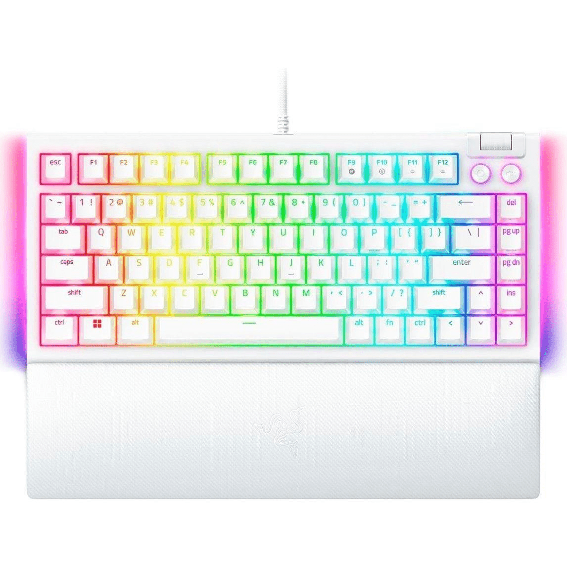 Razer BlackWidow V4 75 Chroma RGB Orange Tactile Switches Mechanical Gaming Keyboard - White RZ03-05001700-R3M1