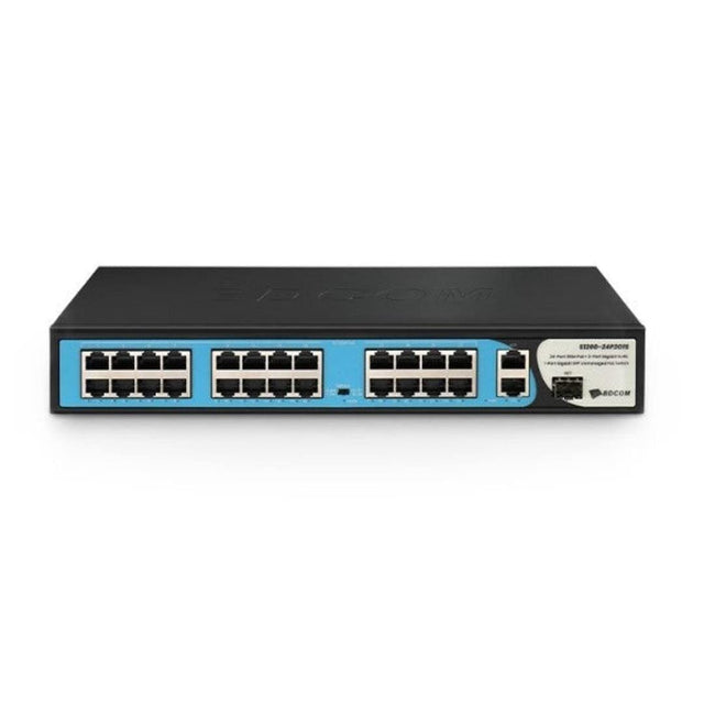 BDCOM 280W 24-Port 100M 24-Port 100M PoE with 2 GE and 1 SFP PoE Switch S1200-24P2G1S