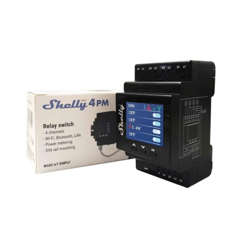 Shelly Pro 4PM 1-Phase Wi-Fi Relay SHELLY PRO 4PM